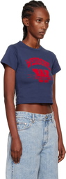 We11done Navy '11' Print Slim-Fit T-shirt