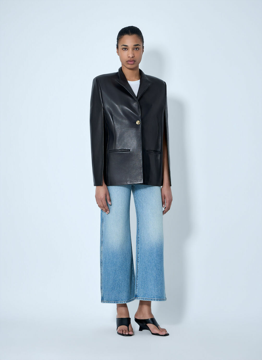 Khaite Single-Breasted Leather Jacket