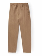 Zegna - Tapered Pleated Camel Hair and Cotton-Blend Sweatpants - Brown