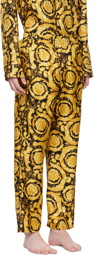 Versace Underwear Black & Yellow Barocco Lounge Pants