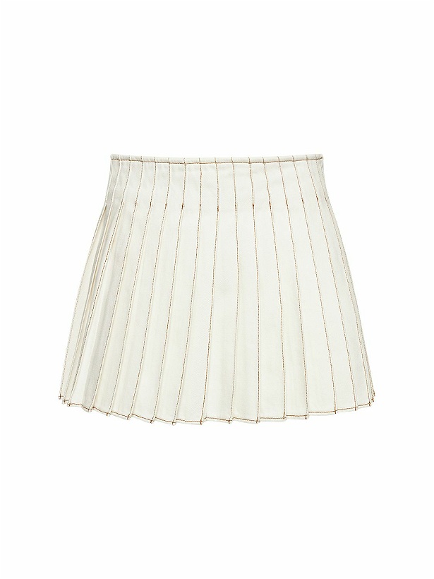 Photo: AMI PARIS Pleated Cotton Mini Skirt