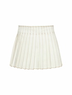 AMI PARIS Pleated Cotton Mini Skirt