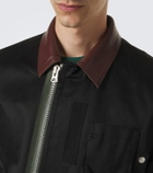 Sacai Leather-trimmed cotton blouson jacket