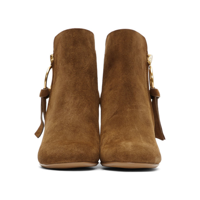 See by Chloe Brown Suede Medium Louise Ankle Boots See by Chloe