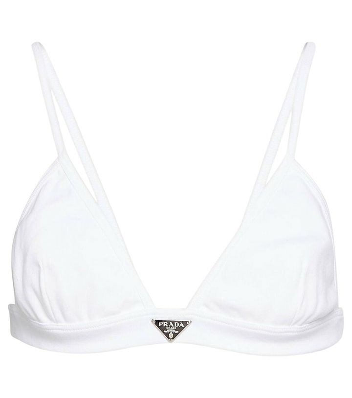 Photo: Prada Logo cotton jersey bralette