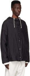 Jil Sander Black Nylon and Silk Taffeta Jacket