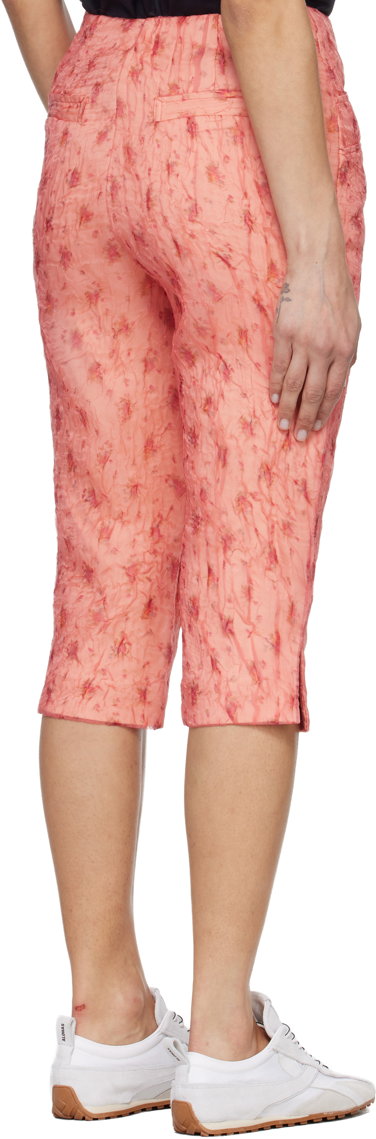 GANNI Pink Shibori Organza Capri Trousers