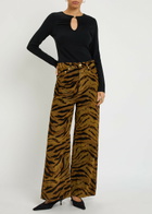Frame The Keyhole Stretch-rayon top Black