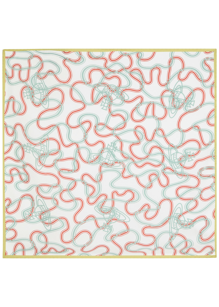 Vivienne Westwood Wiggle Orb Printed Silk Scarf - Ivory - One Size