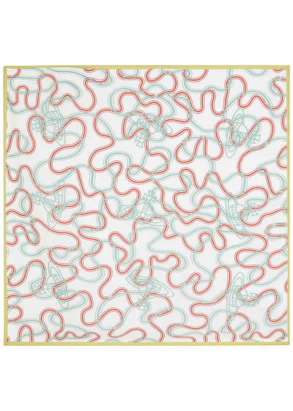 Photo: Vivienne Westwood Wiggle Orb Printed Silk Scarf - Ivory - One Size