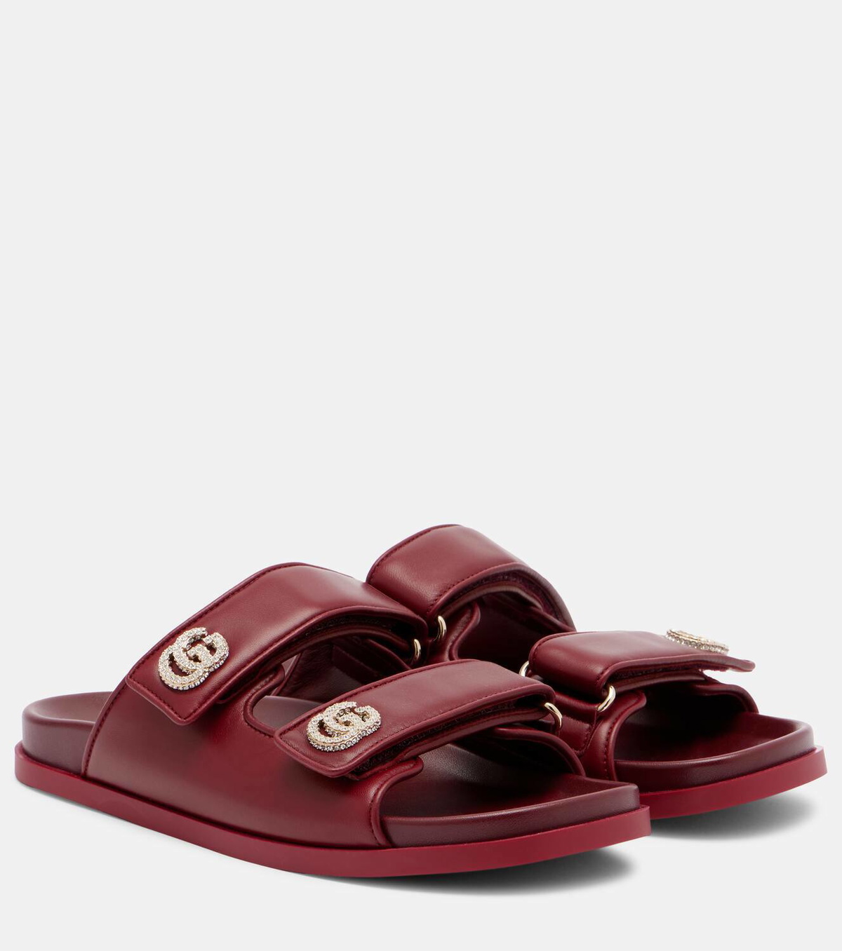 Gucci GG crystal-embellished leather sandals Gucci