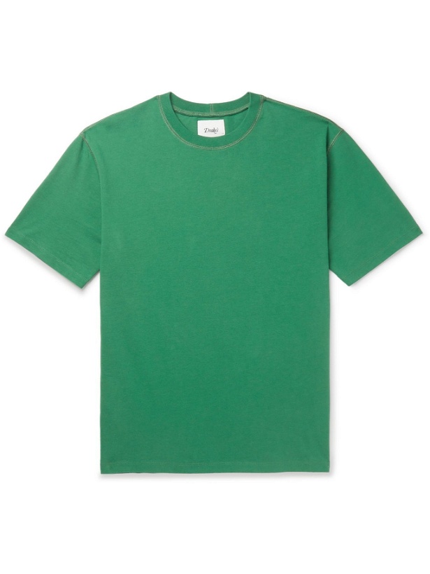 Photo: DRAKE'S - Cotton-Jersey T-Shirt - Green