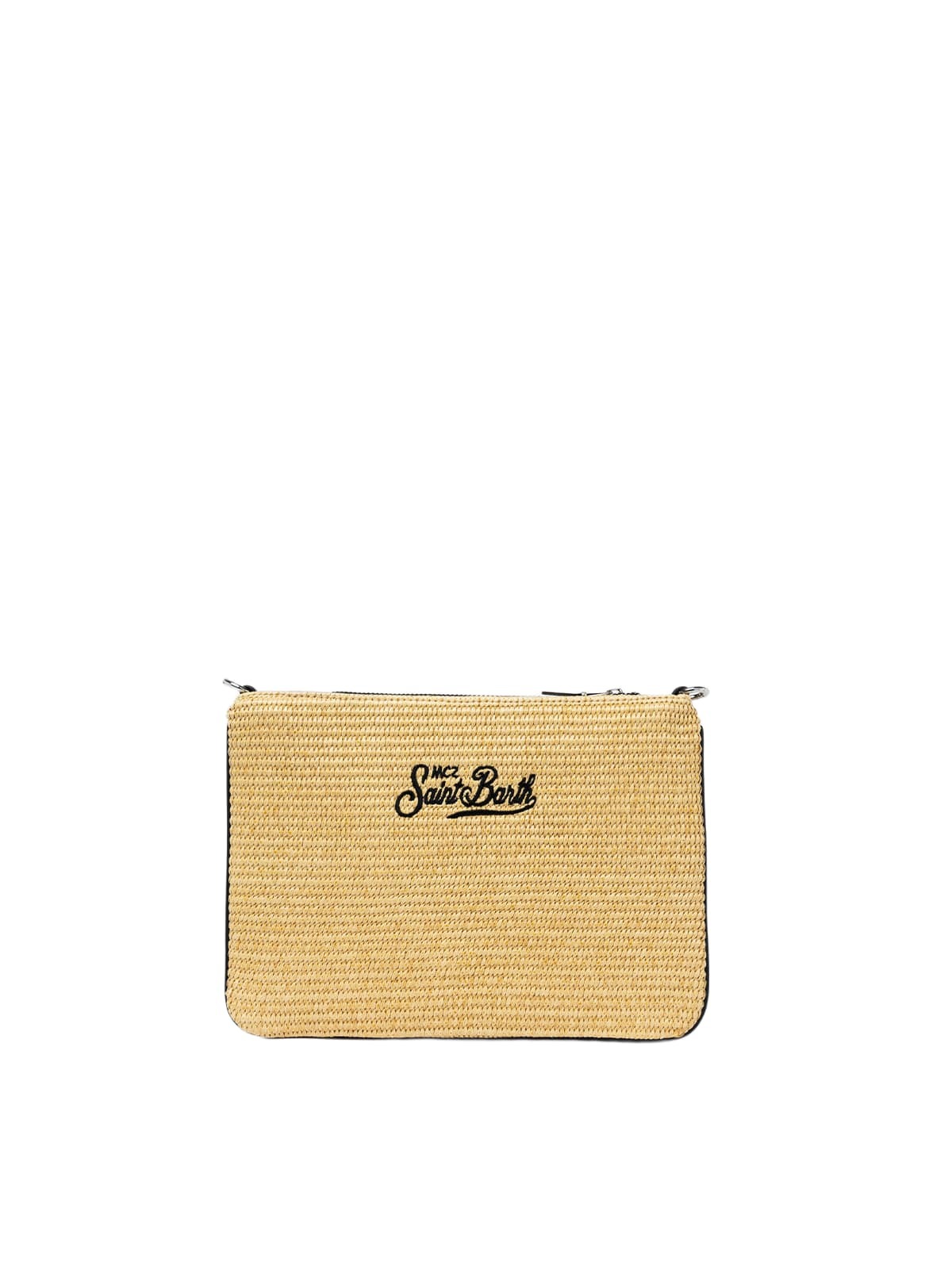 MC2 Saint Barth Parisienne Straw Pochette With Miami Embroidery