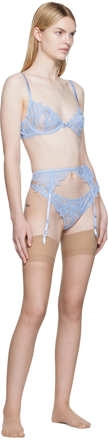 Fleur du Mal Blue Lily Garter Belt
