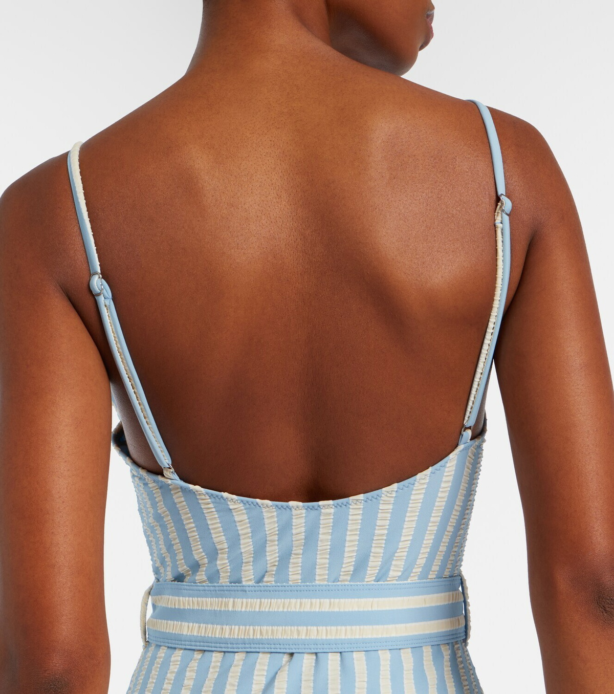 Simkhai Noa belted striped swimsuit