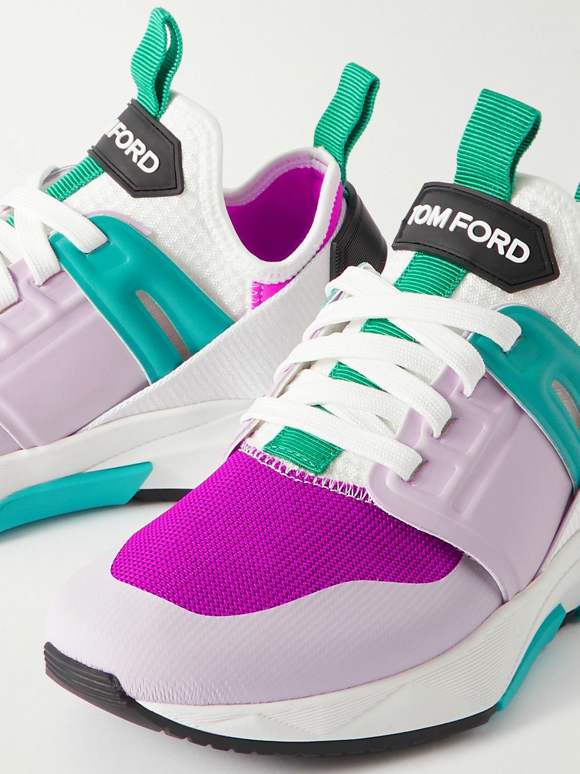 TOM FORD - Jago Scuba, Mesh and Leather Sneakers - Pink TOM FORD