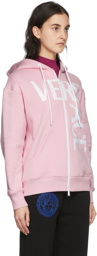 Versace Pink Logo Zip Hoodie