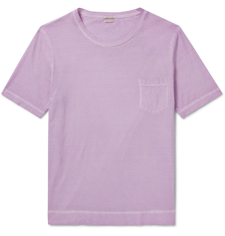 Photo: Massimo Alba - Watercolour-Dyed Cotton-Jersey T-Shirt - Purple
