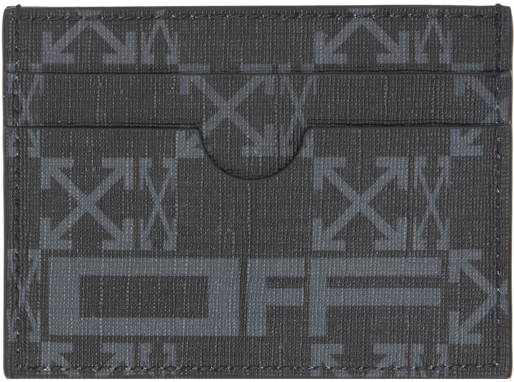 Photo: Off-White Black & Gray Monogram Card Holder