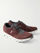ON - Cloud 5 Rubber-Trimmed Mesh Sneakers - Brown