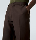 Versace Cropped wool and mohair straight pants