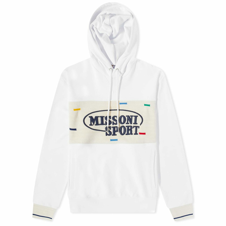 Photo: Missoni Men's Sport Logo Popover Hoody in White/Heritage