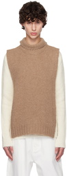 Jil Sander Brown Vented Vest