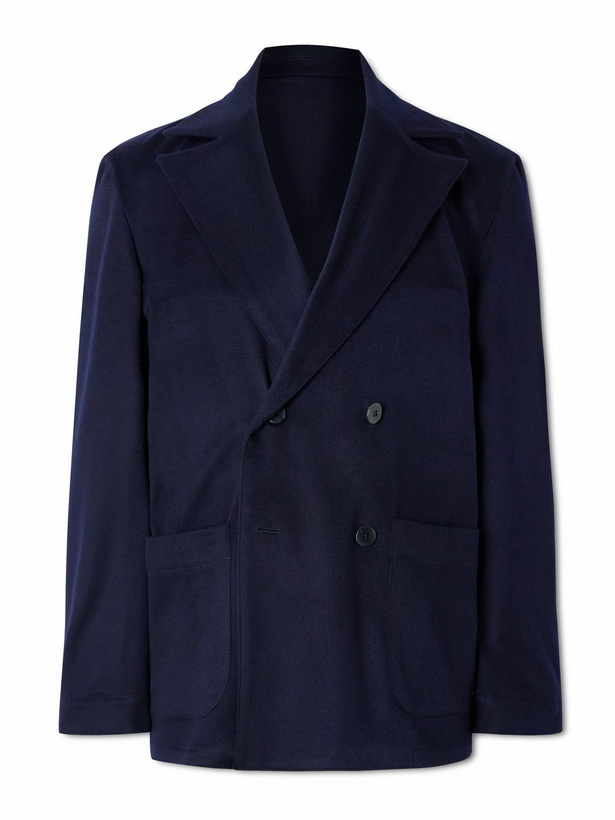Photo: Stòffa - Double-Breasted Cashmere Jacket - Blue