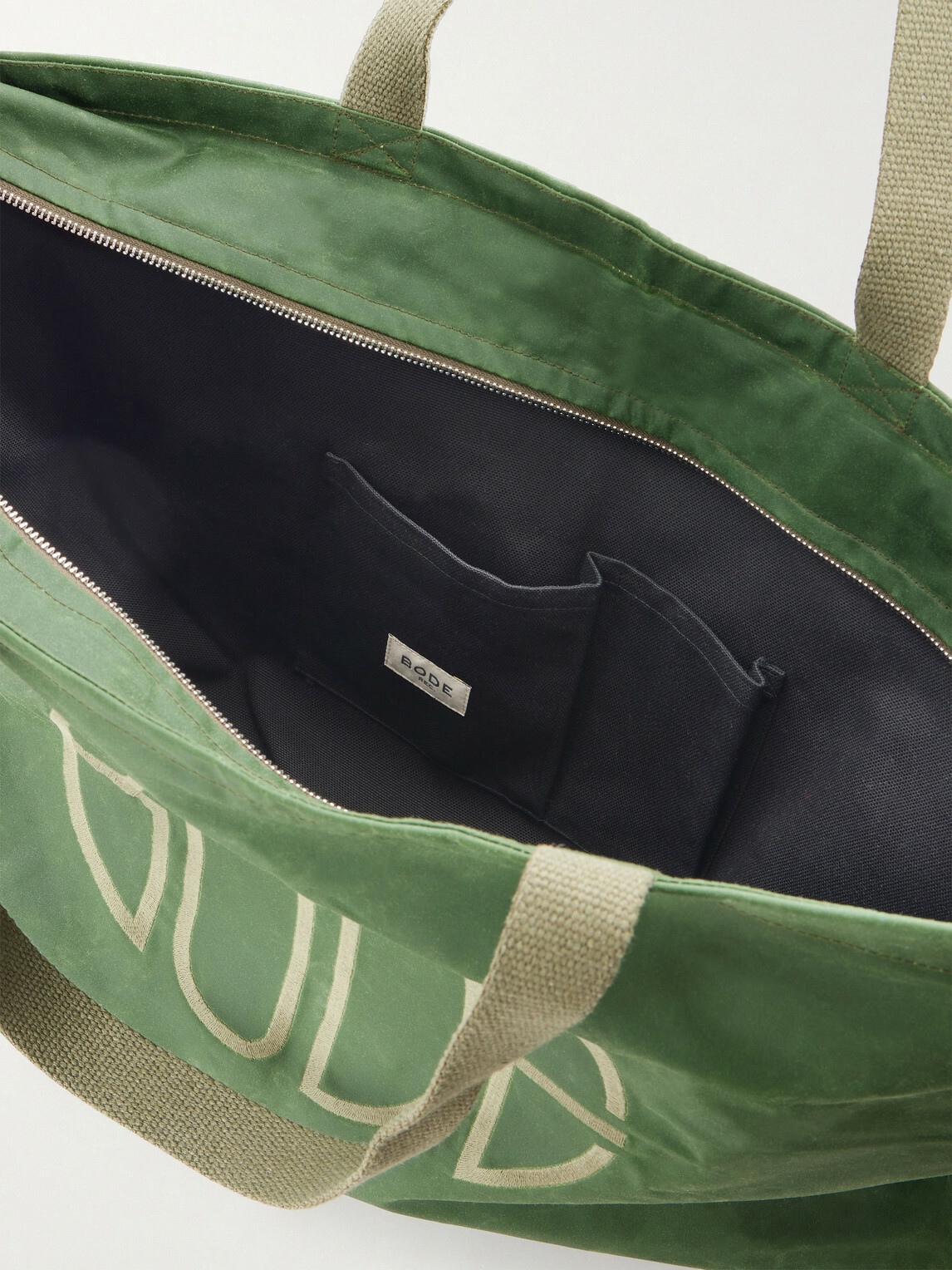 BODE - Logo-Embroidered Waxed-Cotton Tote Bag