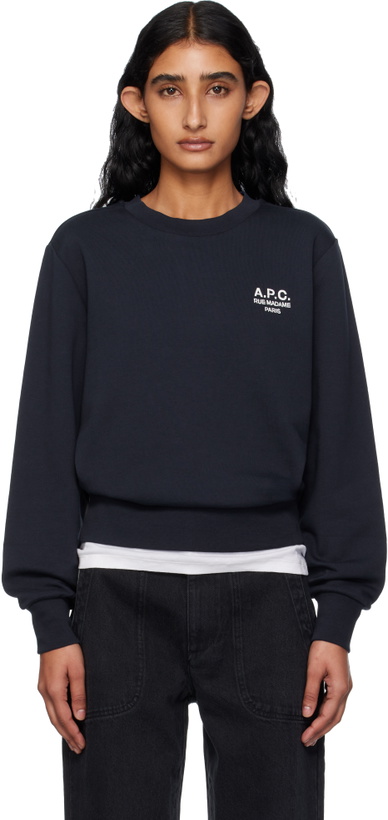 Photo: A.P.C. Navy Boxy 'Rue Madame' Sweatshirt