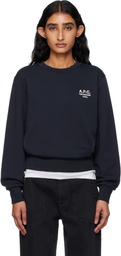 A.P.C. Navy Boxy 'Rue Madame' Sweatshirt