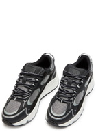 Cleens Pulse Runner Panelled Mesh Sneakers White And Black