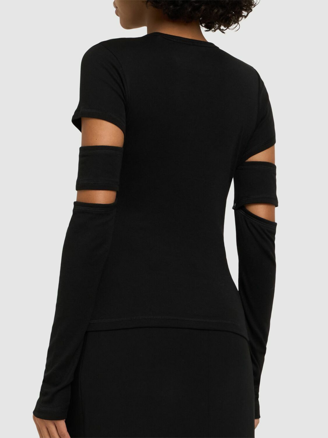 トップス HELMUT LANG cut sleeve design tee Helmut Lang Slashed Shrunken Tee | HELMUTLANG.COM
