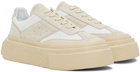 MM6 Maison Margiela White & Beige Gambetta Lace-Up Platform Sneakers