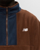 New Balance Polar Fleece 1/2 Zip Brown Mens Half-Zip