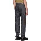 Loewe Blue Leather Patch Pocket Jeans