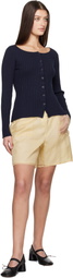 Silk Laundry Navy Ribbed Kia Cardigan