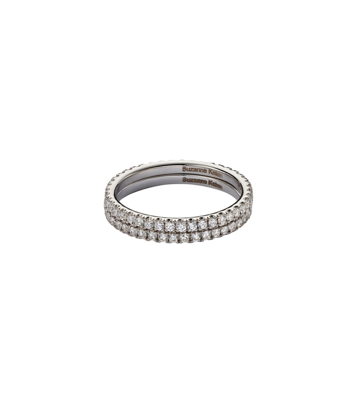 Photo: Suzanne Kalan Midi 18kt white gold tech ring jackets with diamonds