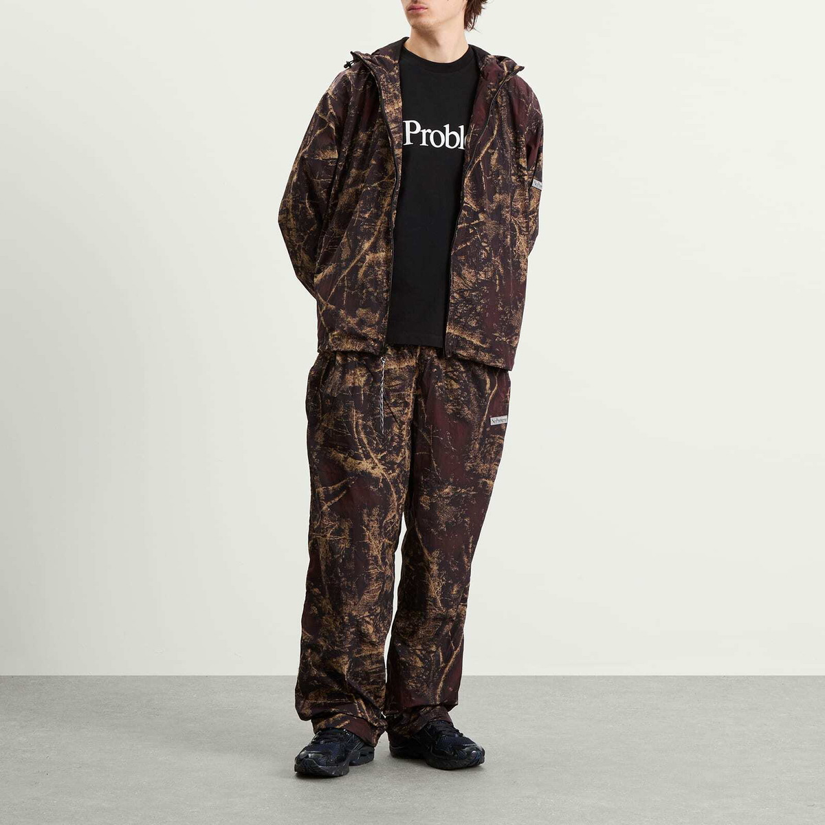 No Problemo Men's Forest Glitch Nylon Jacket in Camo