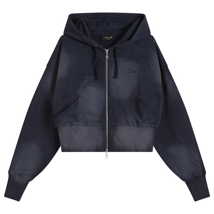 Photo: Dime Women's Crop Zip Hoodie in Navy Washed