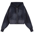 Dime Women's Crop Zip Hoodie in Navy Washed
