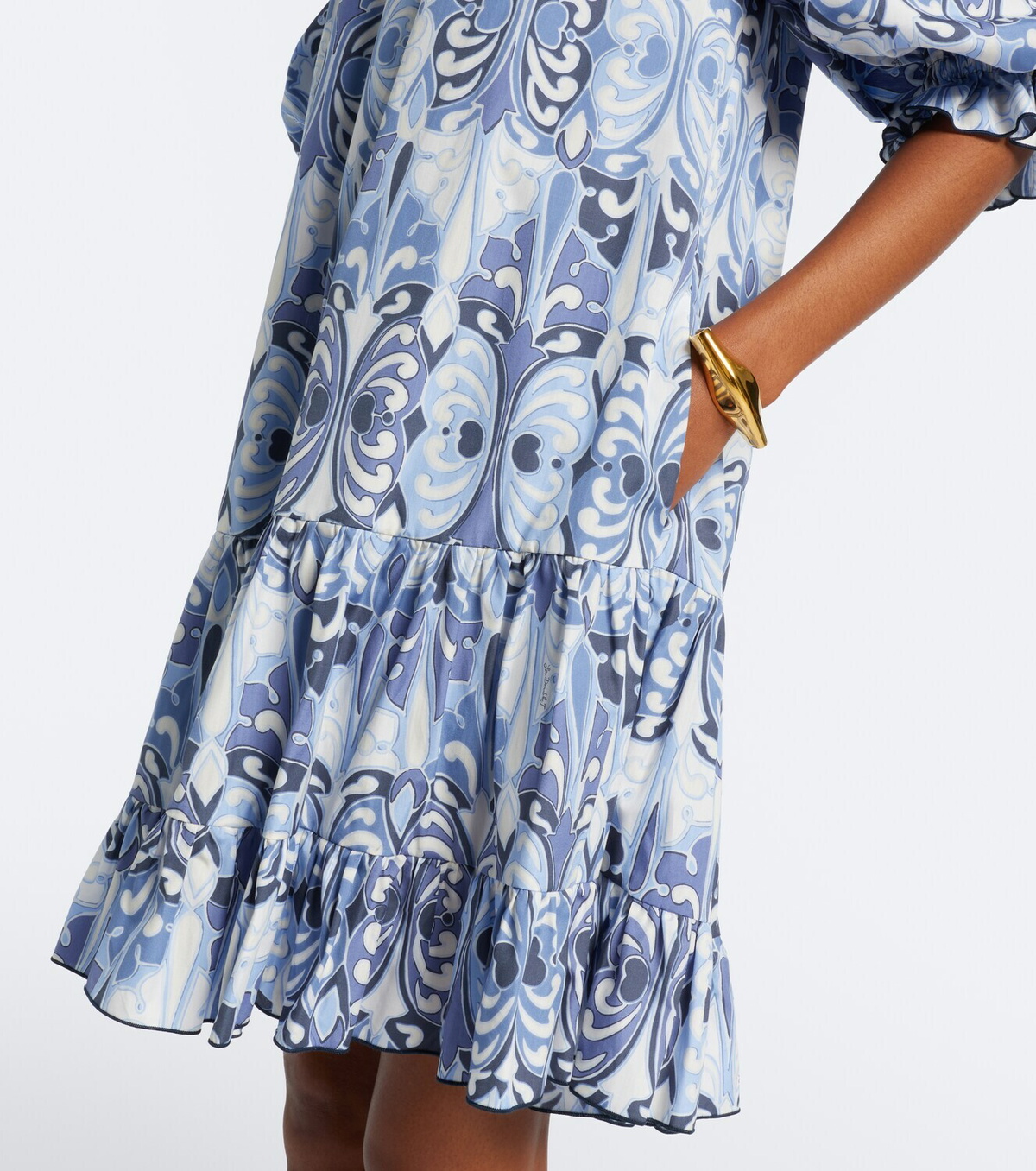 La DoubleJ Breakfast printed cotton poplin minidress