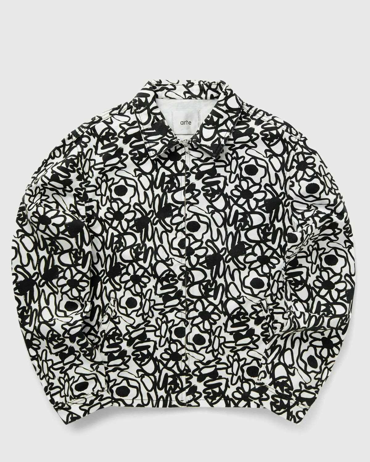 希少 Carrie Allen （M）蓮の花 総刺繍 コットンジャケット 黒 Blue Cotton Suzani Floral Embroidered Jacket with Pockets - World
