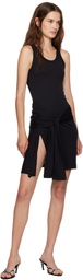 Coperni Black Knotted Jersey Minidress