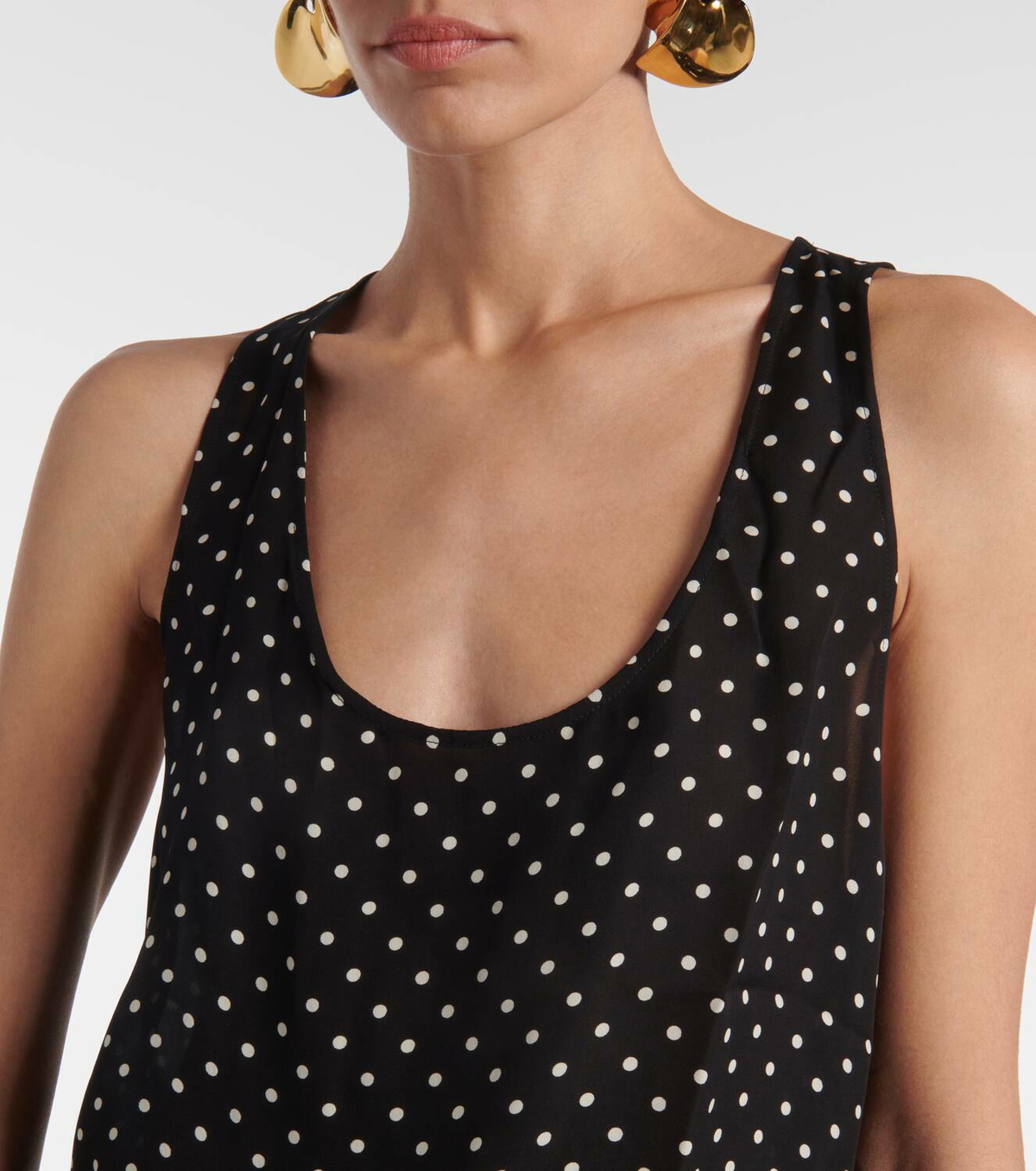 Wardrobe.NYC Polka-dot silk tank top