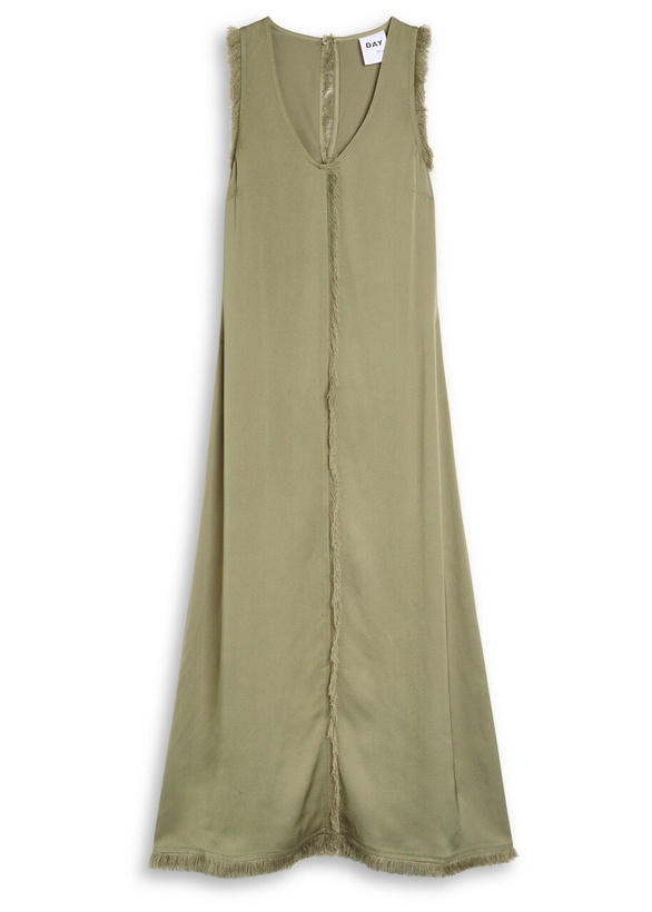 Photo: Day Birger ET Mikkelsen Dasha Fringe-trimmed Crepe Midi Dress Sage