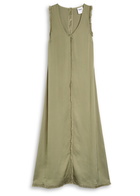 Day Birger ET Mikkelsen Dasha Fringe-trimmed Crepe Midi Dress Sage