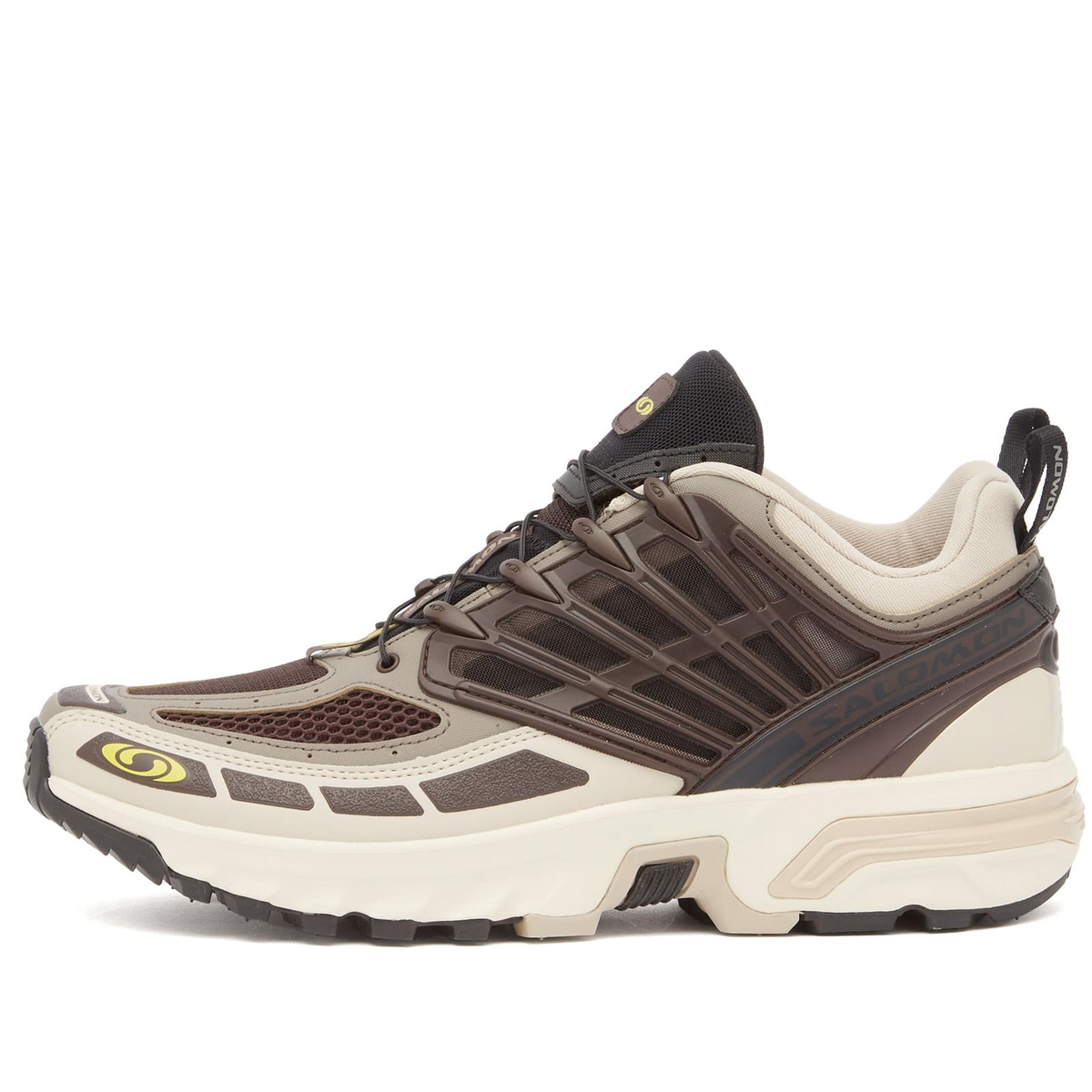 Salomon Men's Acs Pro Sneaker in Black Coffee/Oxford Tan/Cress Green
