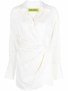GAUGE81 White Puno Wrap Mini Dress