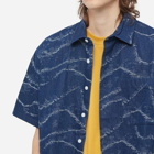 FrizmWORKS Men's Wave Denim Half Shirt in Indigo
